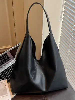 Black Leather Tote Bag for Women 2026