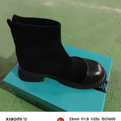 Women's Black Stretch Boots Thick Soled Height-Increasing 2025