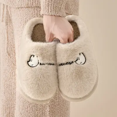 Women Cotton Fleece Slippers Winter Warm Indoor