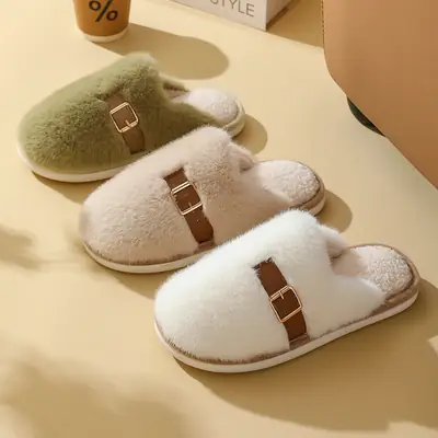 Women Indoor Warm Plush Slippers Autumn Winter