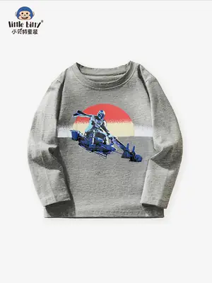 Grey Long Sleeve T-Shirt for Boys European Style