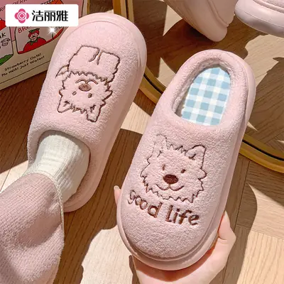 Cute Cotton Slippers for Women Winter Warm Indoor
