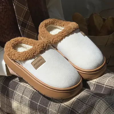 Women Fleece Lined Warm Slippers Winter Pink