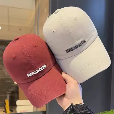 Women Embroidered Baseball Cap Red Black Large Head