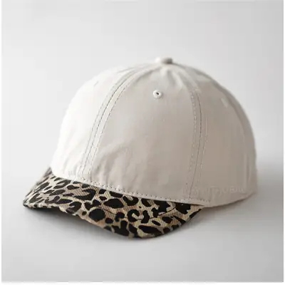 Leopard Print Cap for Men Women Brown