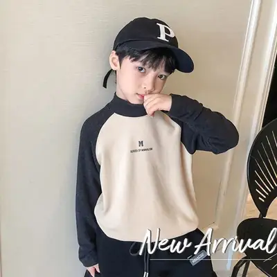 Boys Velvet Turtleneck Long Sleeve T-Shirt Medium Large