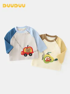 Duuduu Baby Long Sleeve T-Shirts Set Blue Yellow
