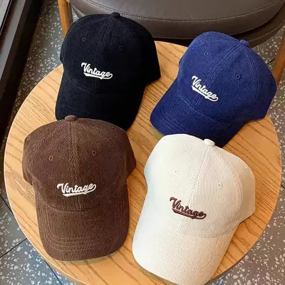 Brown Vintage Corduroy Baseball Cap Large Head