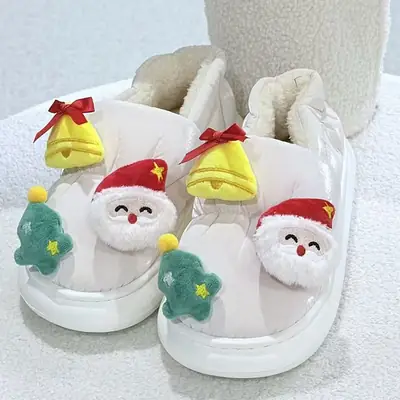 Stepping on Poop Feeling Fluffy Slippers, Cotton Slippers for Men, Winter Home Warm Waterproof Closed-Back Men's Cotton Shoes, Women's Winter