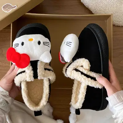 2025 Couple Student Eva Non-Slip Warm Plush Winter Sippers for Women