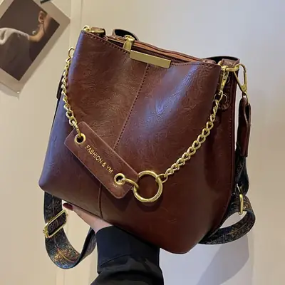 Brown Leather Crossbody Bag for Women 2025