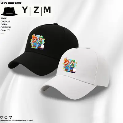 Mario Cartoon Cap Black with Embroidery