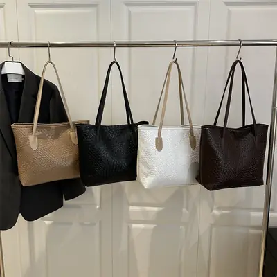 Women Woven Tote Bags 2025 Autumn Large Capacity