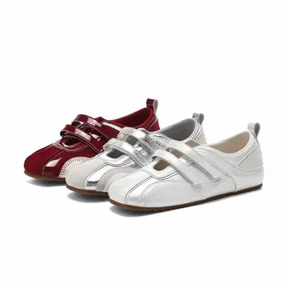 French Ballet Mary Jane Flats for Women Maroon