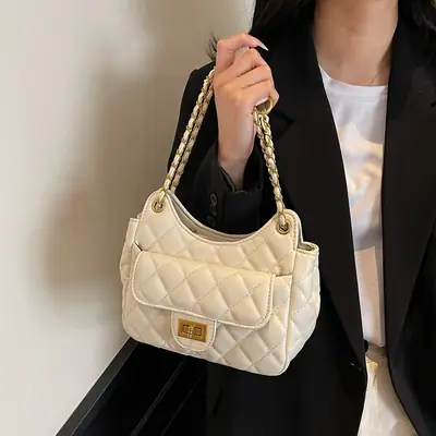 White Rhombus Chain Bag for Women 2026