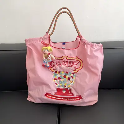 Pink Embroidered Ballchain Bag for Women