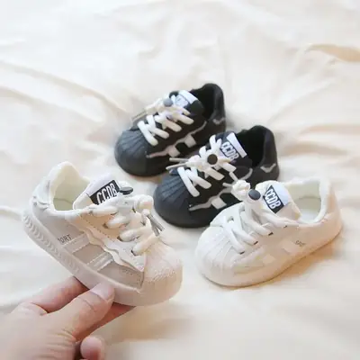 2025 White Baby Kids Winter Sneakers Soft Sole