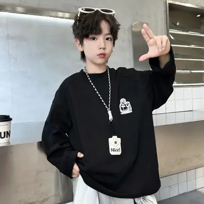 Boys Sweatshirt Black Long Sleeve Spring 2026