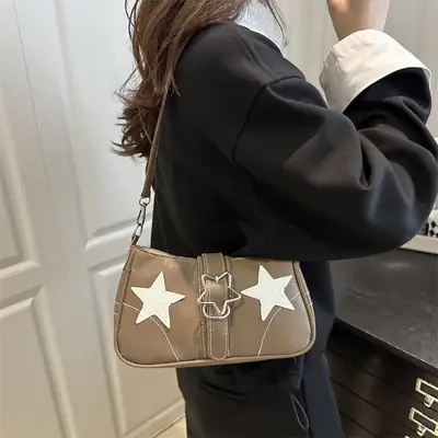 Korean Retro Star Crossbody Bag 2025 Autumn