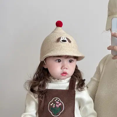 Baby Woolen Duck Cap Hat for Kids Autumn Winter Warm