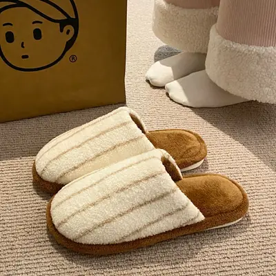 Autumn Winter Cotton Slippers Women Soft Non-Slip