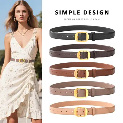 2025 Women's Cross-Border Cowhide Belt Simple Design