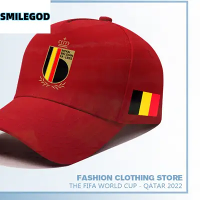 World Cup Belgium Cap White with Flag Embroidery