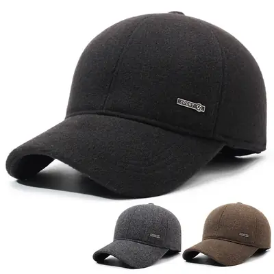 Men's Fleece Warm Cap Brown Adjustable