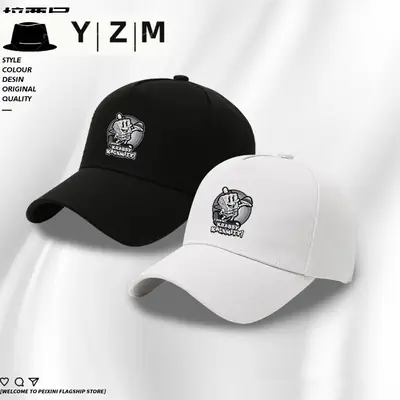 YZIM Beige Anime Hat with Bear Design