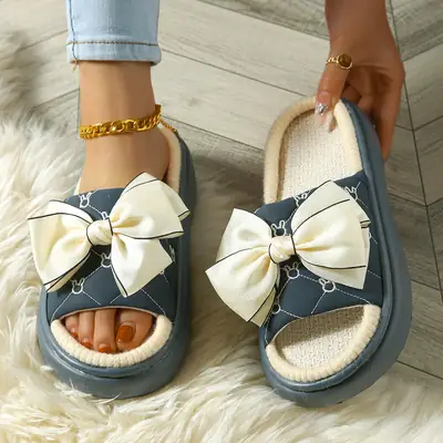 Slippers for Women Winter 2025 New Warm Indoor Home Non-Slip Thick-Soled Cotton Slippers Women's Wool Slippers Autumn and Winter