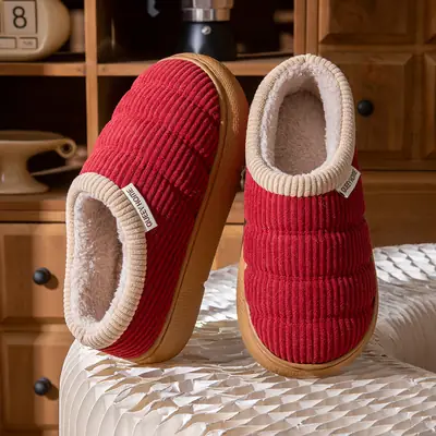 Red Cotton Maternity Slippers for Women Autumn Winter 2025