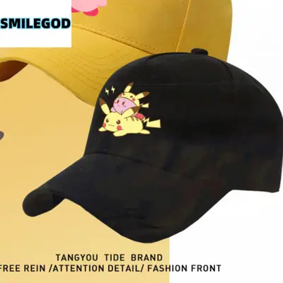 Red Cartoon Cap Kirby Pikachu Collaboration