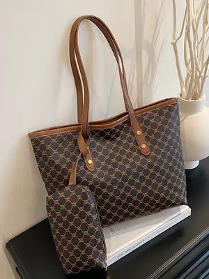 Korean Plaid Shoulder Bag 2025 New High-End Leather Tote