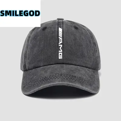 Men's Gray Mercedes Racing Cap with "SMILEGOD" Logo