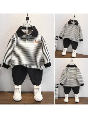 Boys Striped Polo Shirt 2026 New