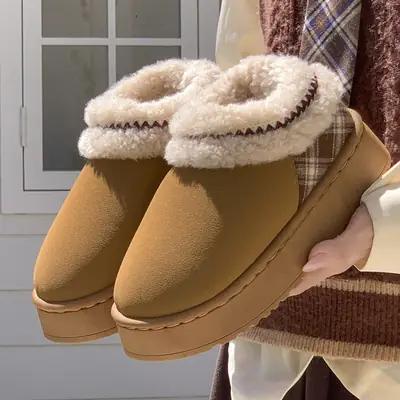 Women Wool Lined High-Top Snow Shoes Autumn Winter