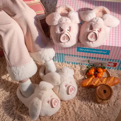 Piggy Piggy Slippers Women Winter 2025 Non-Slip Warm