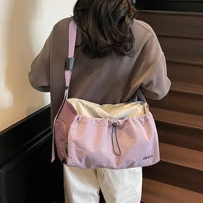 Women's Pink Zip Crossbody Bag with Zip Closure