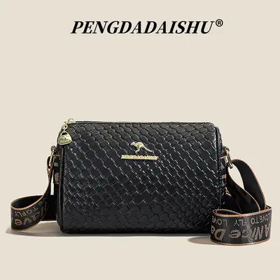 Black Embroidered Crossbody Bag for Women 2025