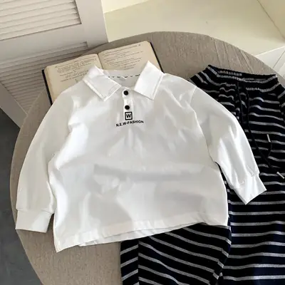 Boys Polo Shirt White New Fashion 2025