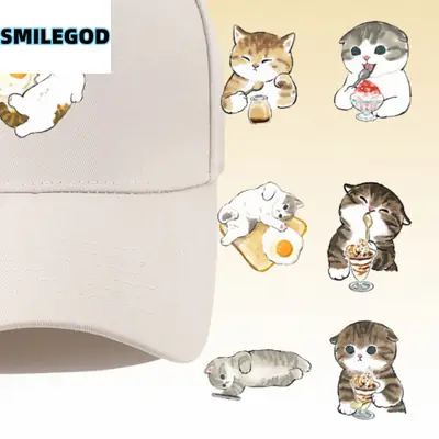 White Cat Embroidered Baseball Cap for Men Women