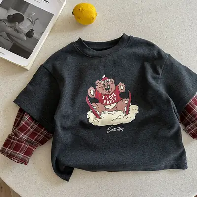 Little Bear Long Sleeve T-Shirt Grey Spring Autumn 2026