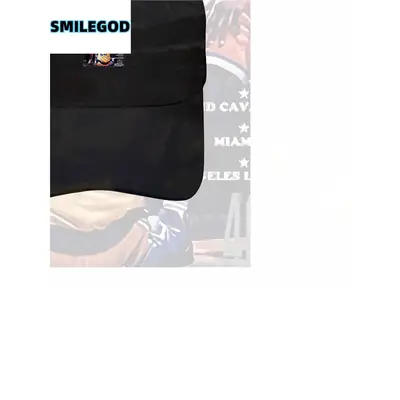 Black Printed Baseball Cap with American Logo