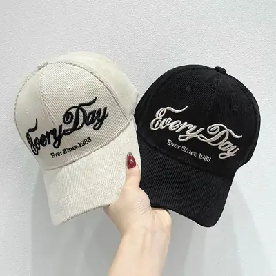 2025 Cotton Knitted Baseball Cap Women Men Black