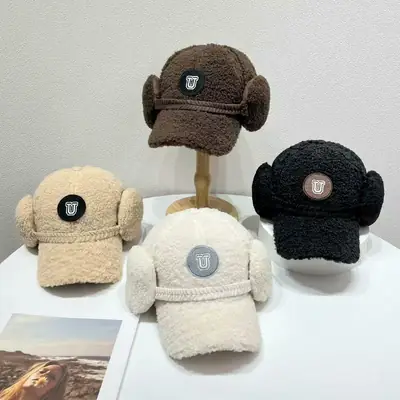 Women's Fleece Baseball Cap with Bear Ears 2025 Winter Warmth