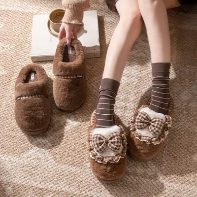 Maternity Cotton Slippers for Couples, Indoor Home Use, Warm, Non-Slip, Wear-Resistant, Odor-Resistant, Suitable for Outdoor Wear, Thick-Soled Plush Cotton Shoes
