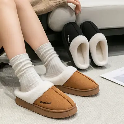 Women's Furry Cotton Slippers Winter Warm Soft