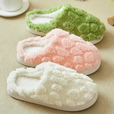Women's Cotton Slippers for Autumn and Winter, New Indoor Home Comfort Warm Thick-Soled Plush Slippers for Men, Xiyin Label Wholesale