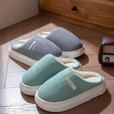 Women Cotton Slippers Warm Anti-Slip 2025