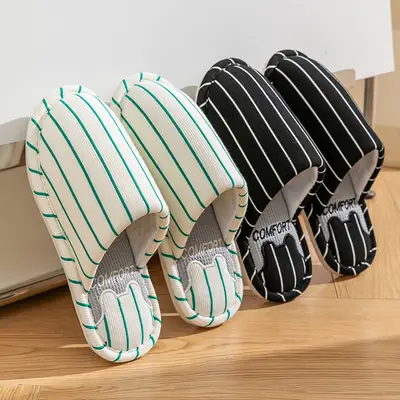 Pink Cotton Slippers for Women Winter Indoor Non-Slip